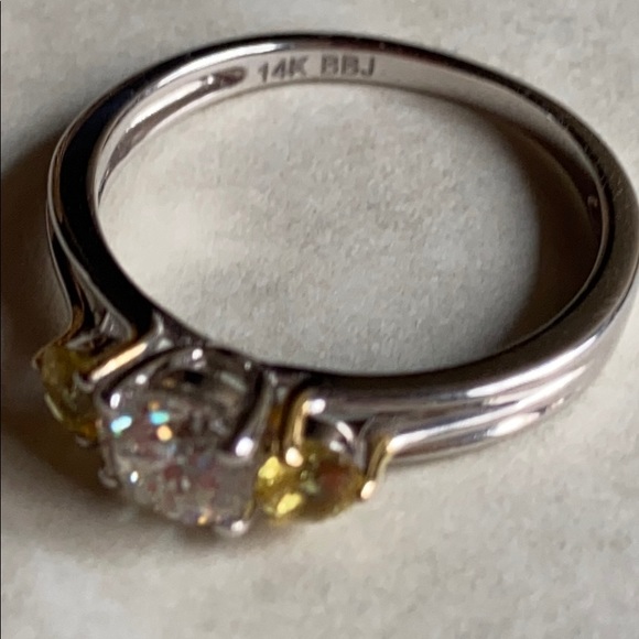 14K GOLD Moissanite & Sapphire Ring - Picture 4 of 9